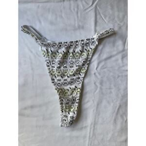 NWOT Eva Cho Angel Devil Smiley Print Thong Panty Y2K Vintage Size S